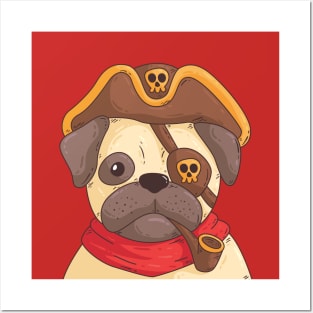 Pug Pirate Posters and Art